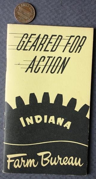 1959-60 Indianapolis Indiana Farm Bureau pocket memo booklet w/ license plates –
