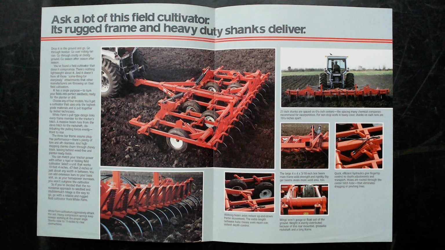 White Farm Field Cultivators Vintage Brochure 1980s Agriculture