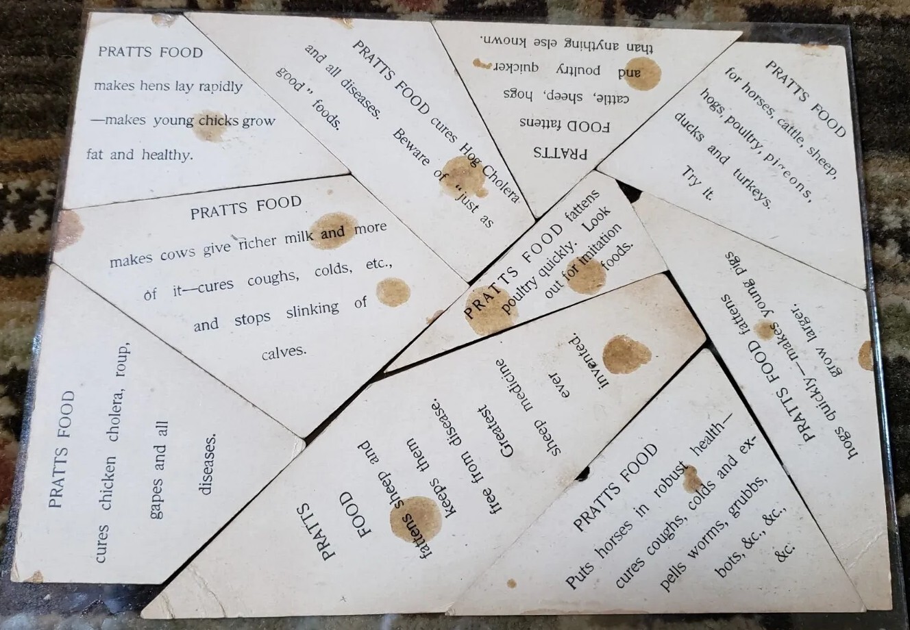 Vtg Antique Pratts Food Co. Puzzle Complete Rare Farm Agriculture
