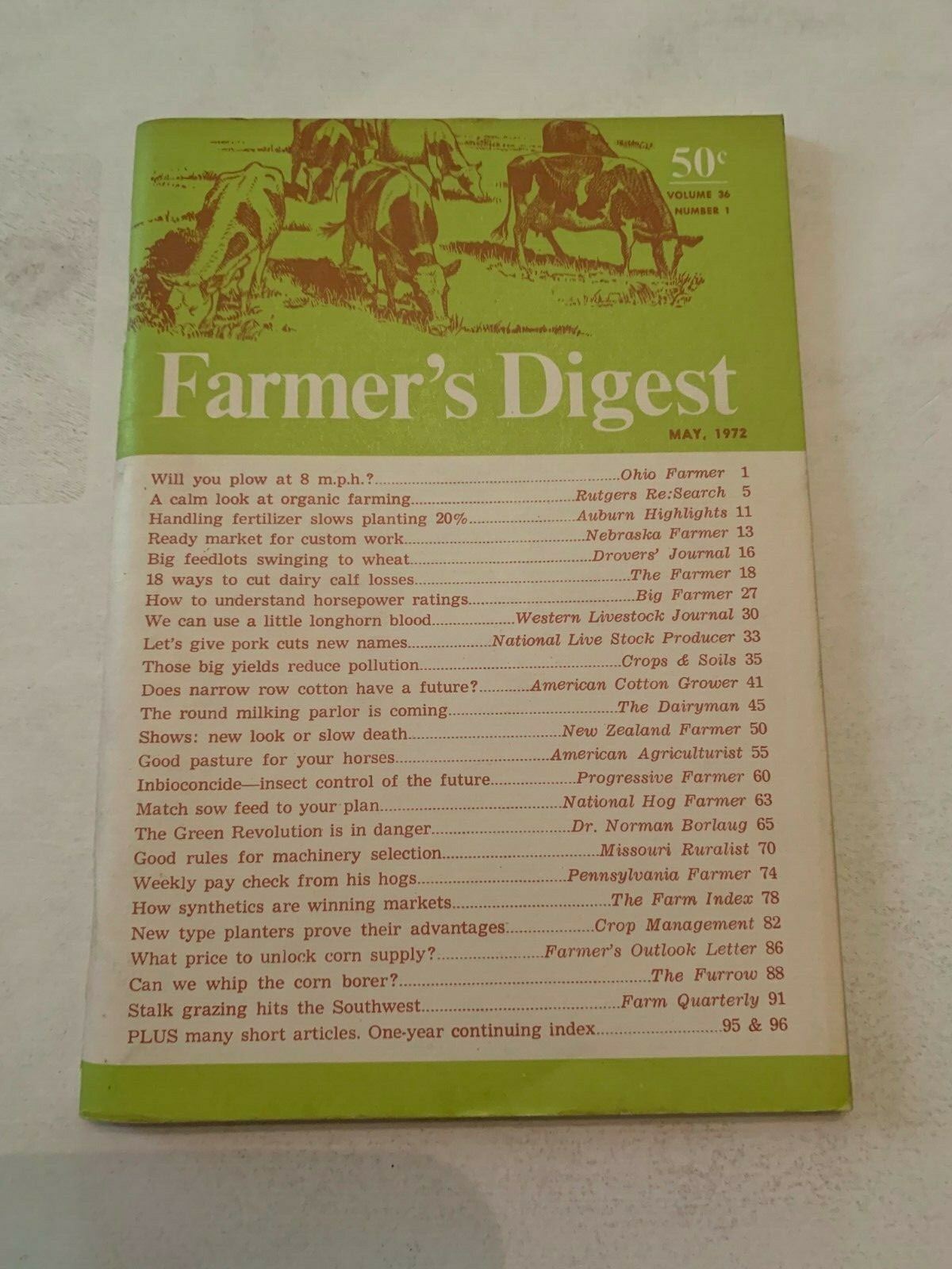 May 1972 Farmers Digest Magazine Volume 36 Number 1