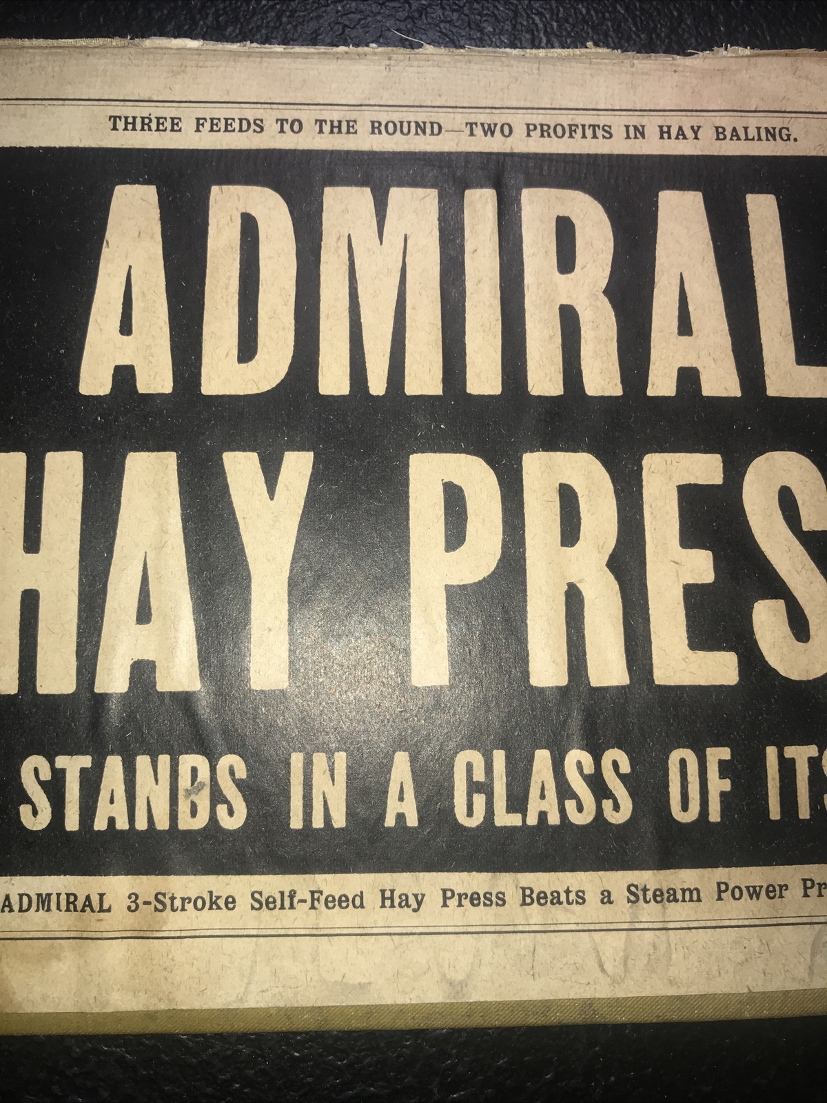 1908 Admiral Hay Press Farm Advertising – Kansas City – Missouri & John Deere