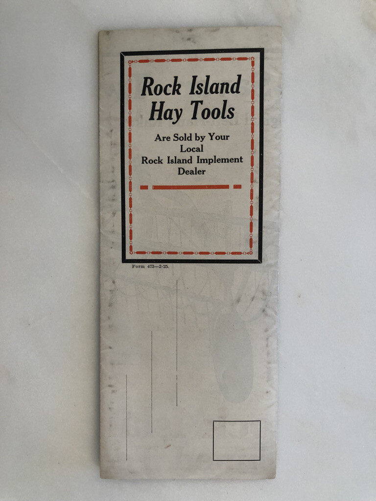 1925 ROCK ISLAND No. 162 TEDDER & RAKE Plow Co FARM Advertising Antique Brochure