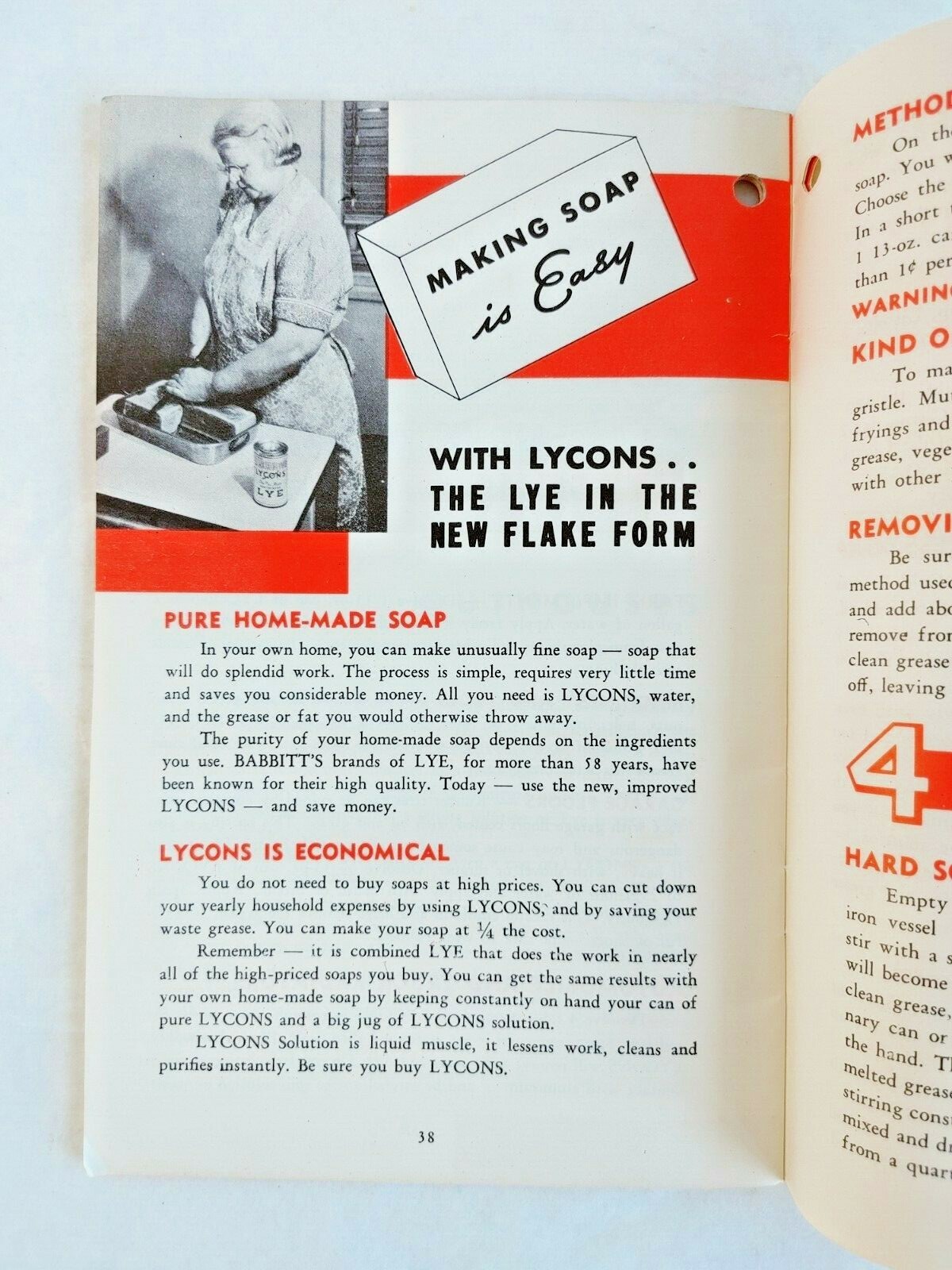 B T Babbitt&rsquo;s Lycons Lye Booklet « The Farmer&rsquo;s Friend » © 1940 #16597
