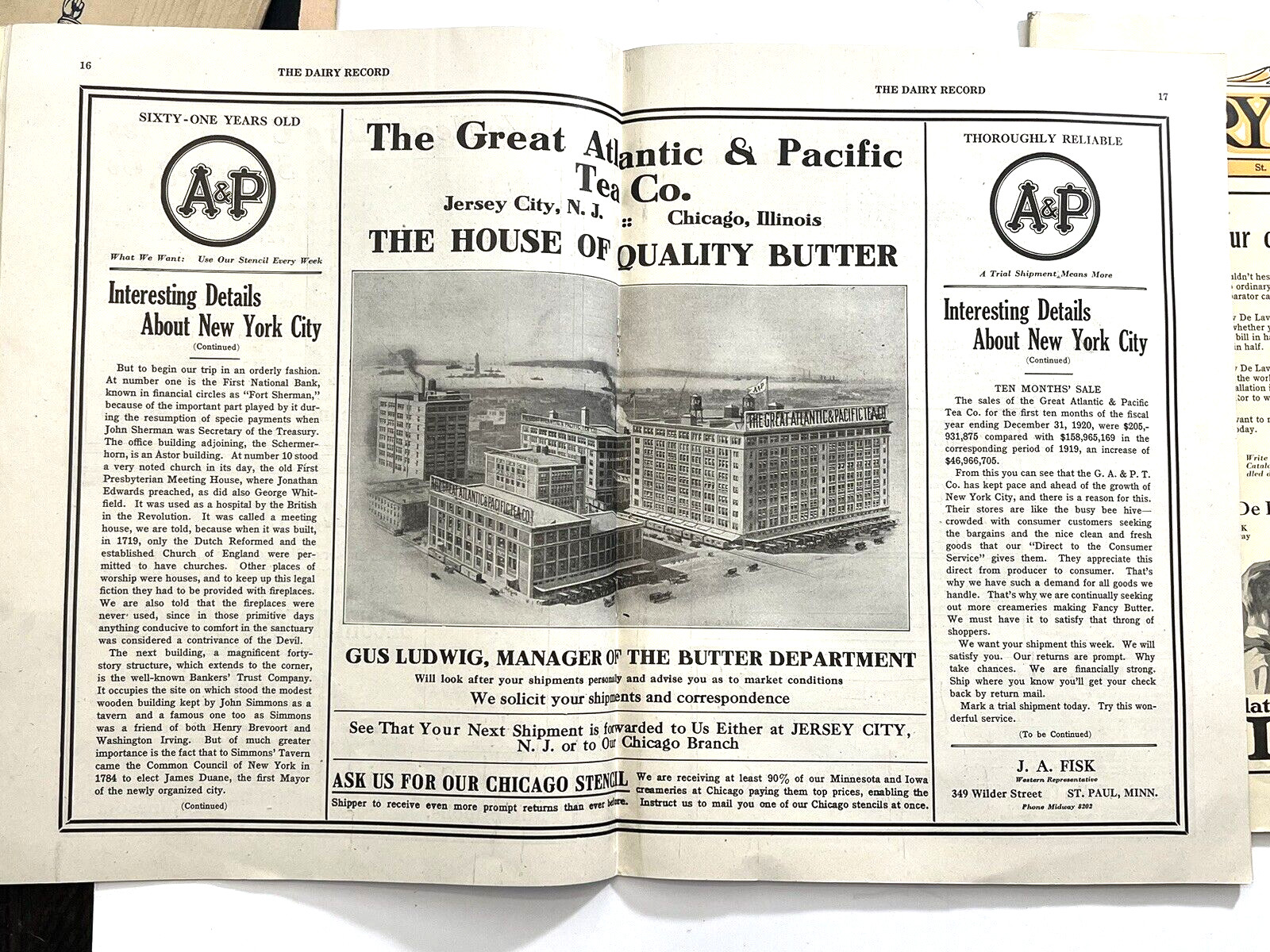 De Laval Dairy Record Farm Magazine Separator St. Paul MN Advertising 1921 LOT 2