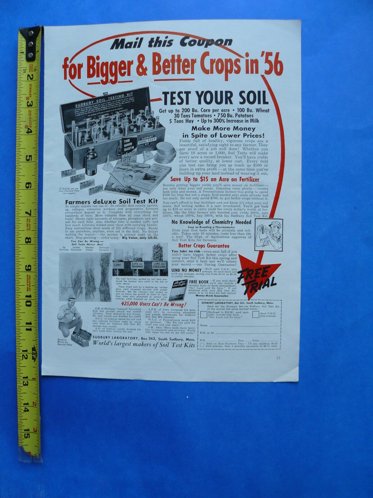 THE FARM QUARTERLY- SPRING 1956 -AD-SCOURS CALVES & PIGS / WAYNE/ KELSEY/SUDBURY