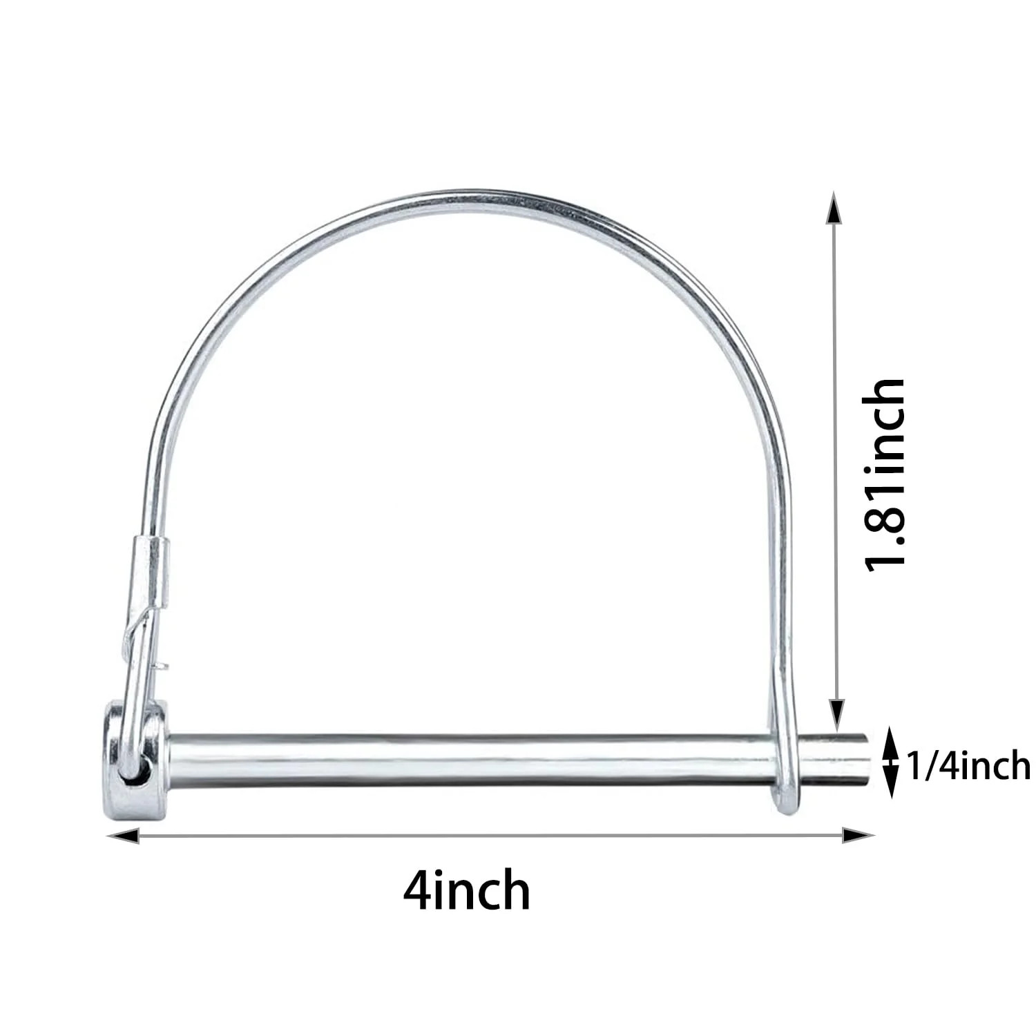 8 Pack Trailer Hitch Pin 1/4 x 4inch Wire Lock Pin Hitch Pin Clip Safety Pin Tra