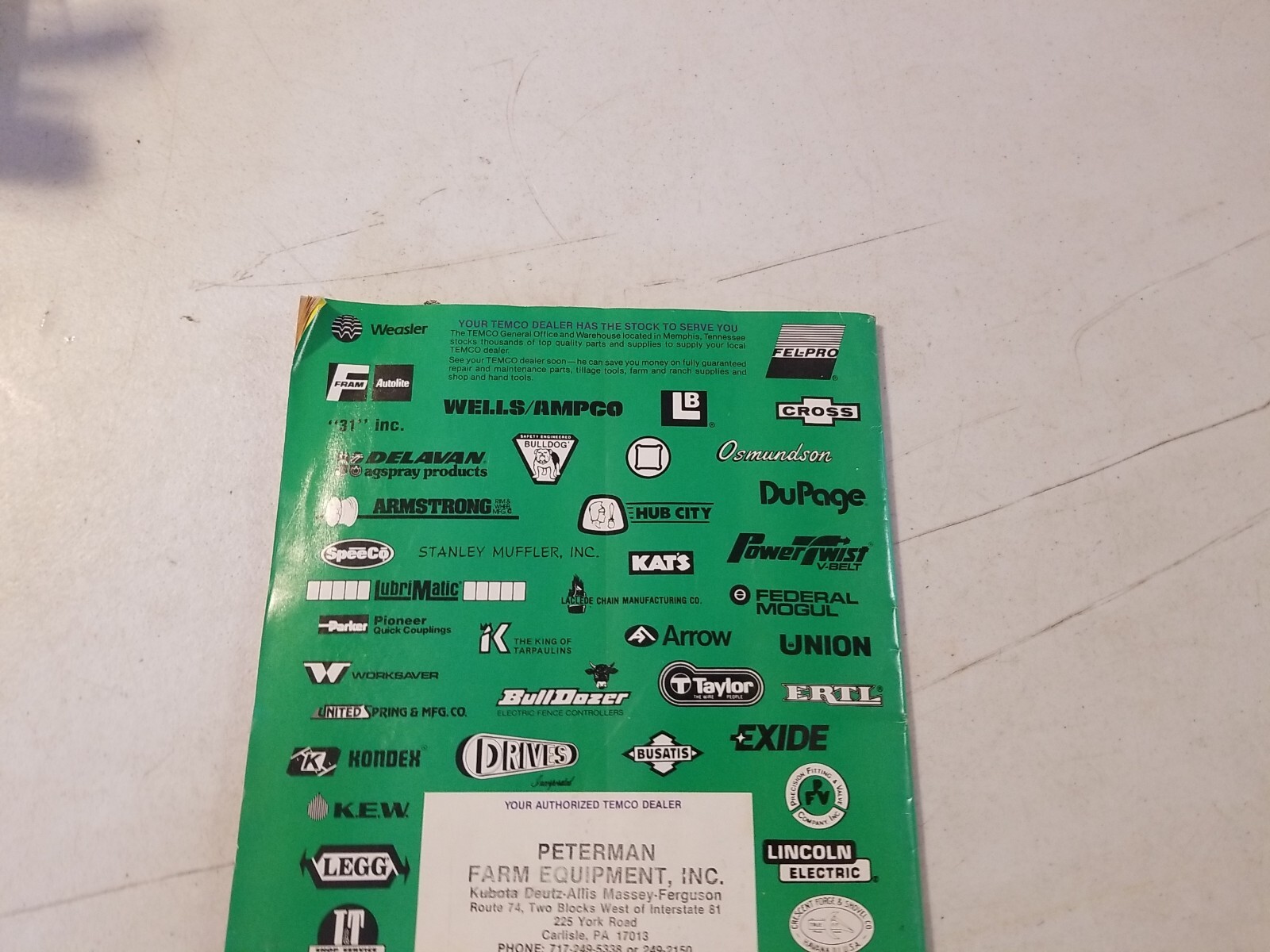 1992 Temco Tractor Parts Catalog Bloomsburg Pa