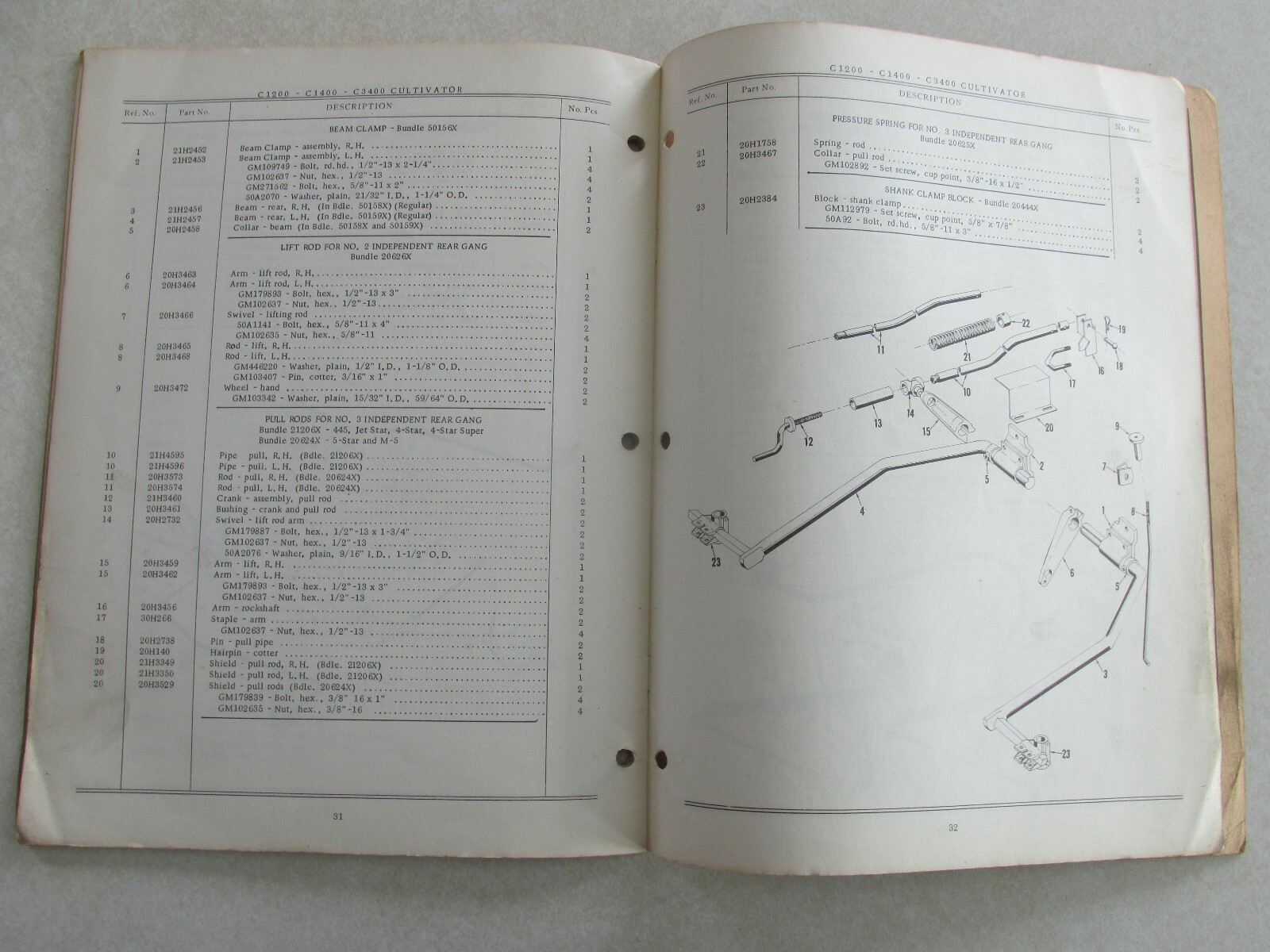 MBF51 Farm Manual MM Minneapolis Moline repair catalog Tractor Cultivators C1200