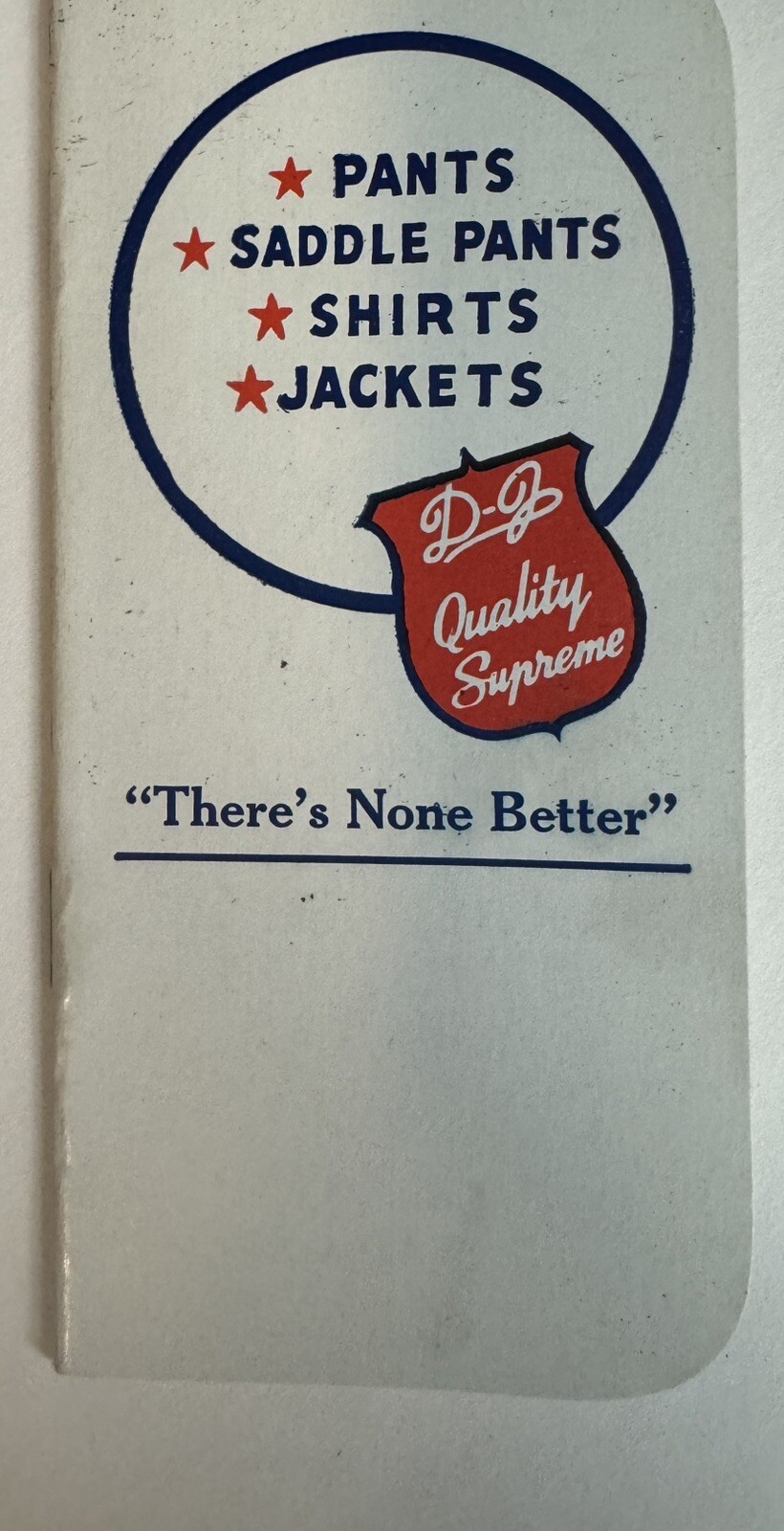 Fort Worth TX Dickson-Jenkins Manufacturing Co Kangaroo Brand Vintage Memo Pad