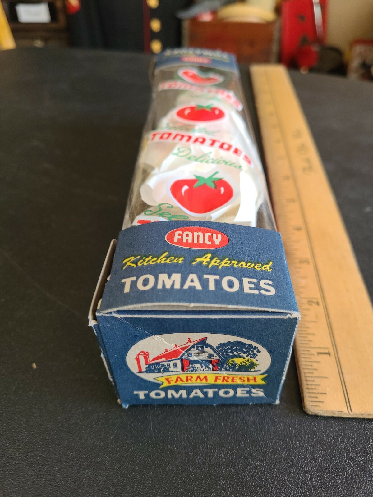 Vintage 1950s NOS Pinup Farmer Girl Tomatoes Box Package
