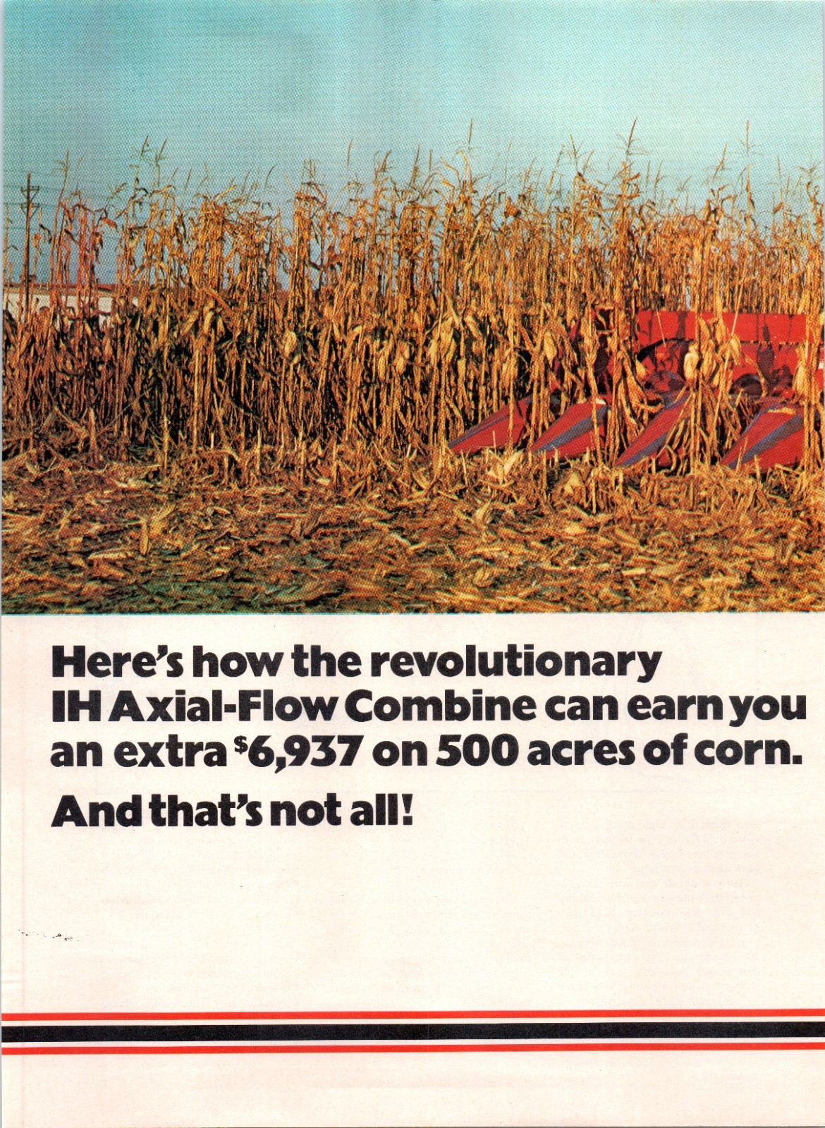 1978 IH International Harvester Axial-Flow Combine 70&rsquo;s Vintage 2-Page Print Ad