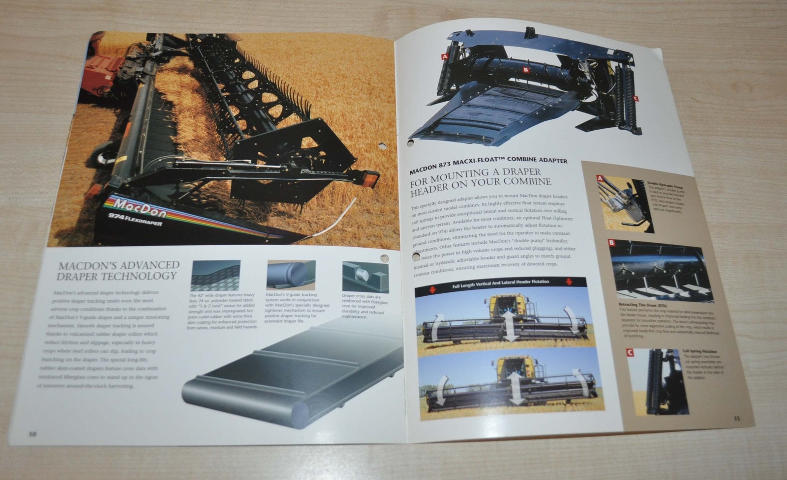 MacDon Draper Headers Combine Harvester Tractor Brochure Prospekt