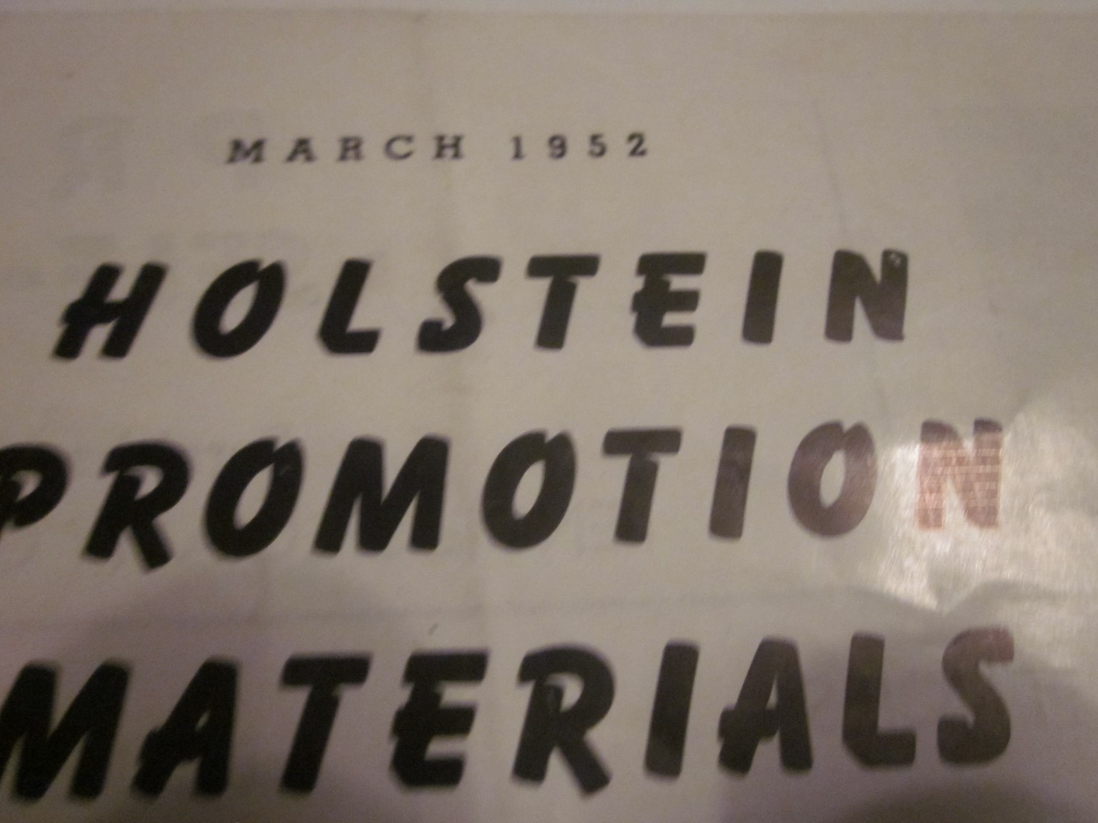 1952 Holstein Friesian Association of America Promotion Materials brochure