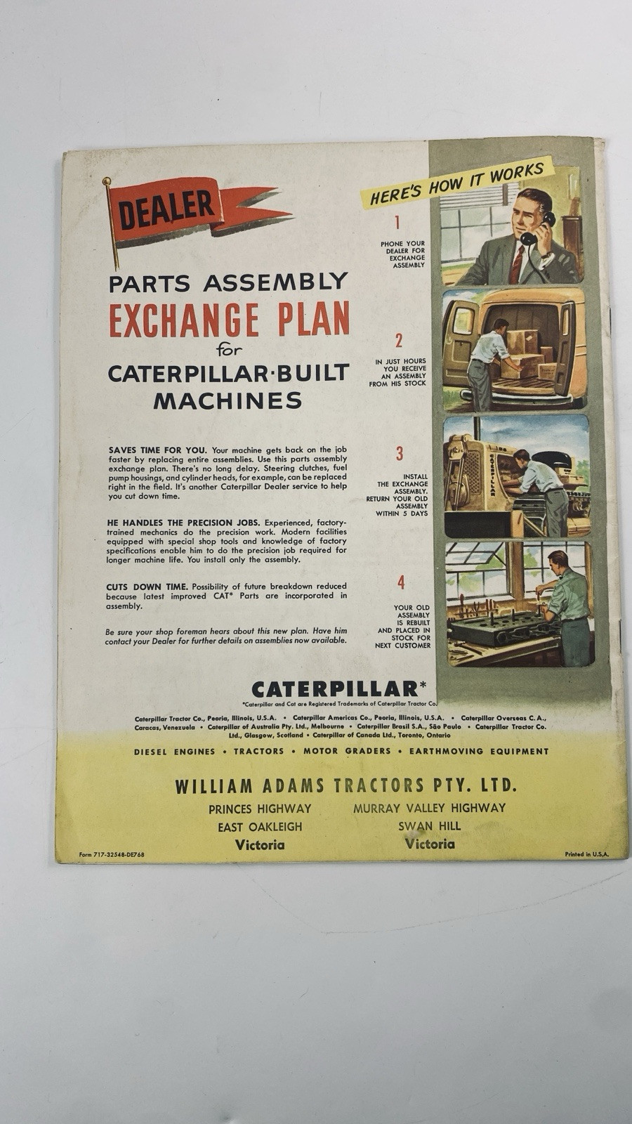 Original Caterpillar Maintenance Guide Comic Book D6 D4 D2 William Adam Tractors