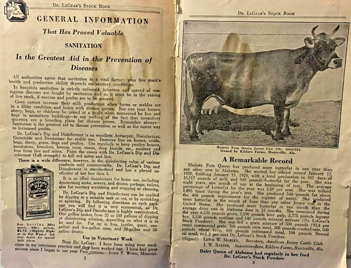1936 Dr LeGears Live Stock Manual Cows Sheep Hogs Horses