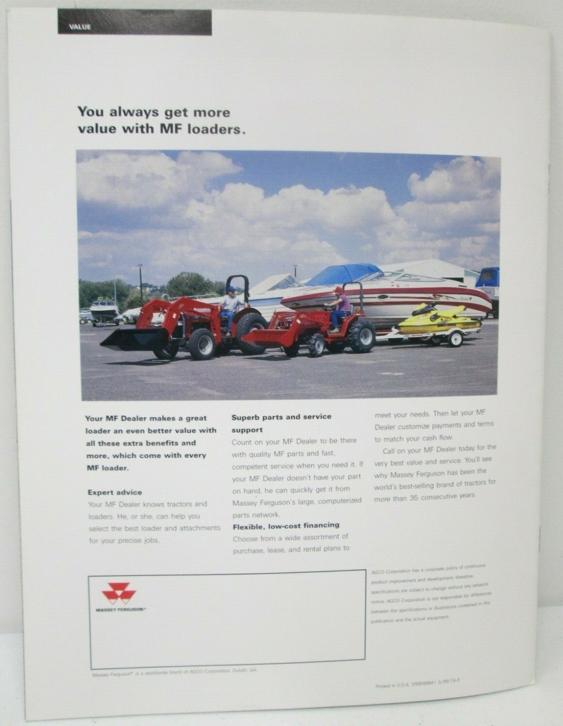 Massey Ferguson MF Loaders For Compact & Agricultural Tractors Sales Brochure
