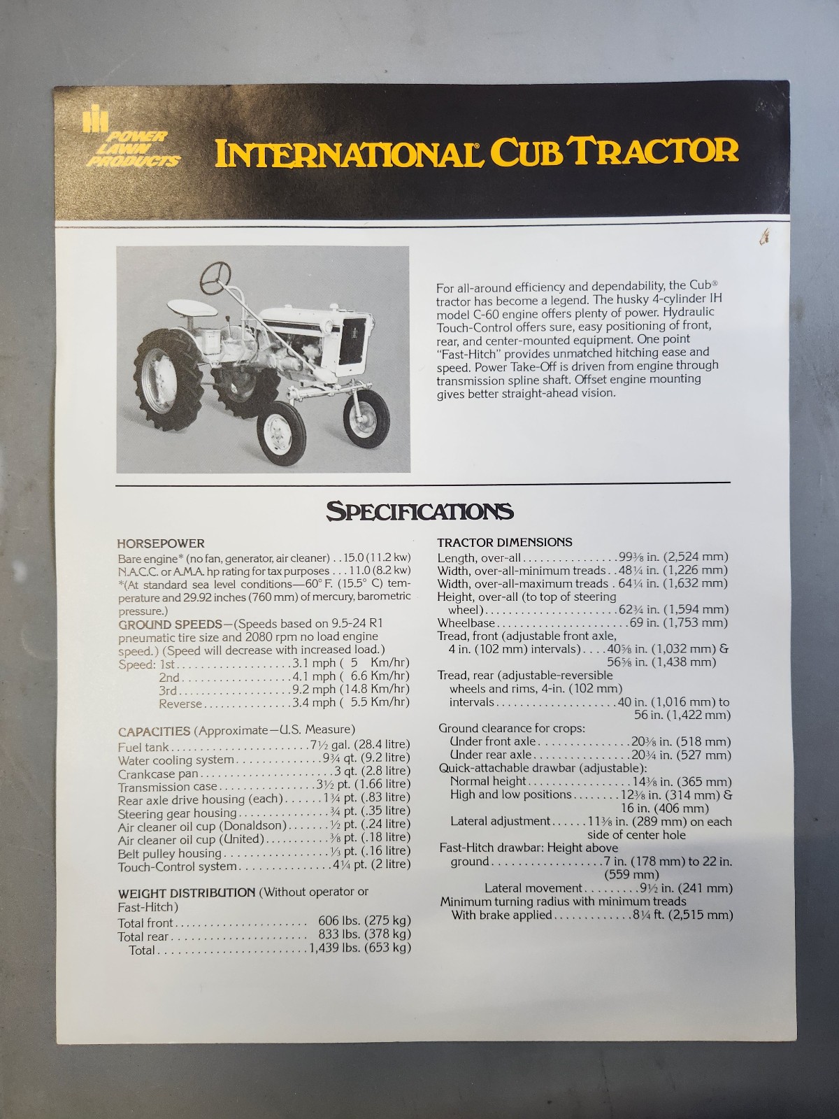 Cub Cadet Sales Brochures