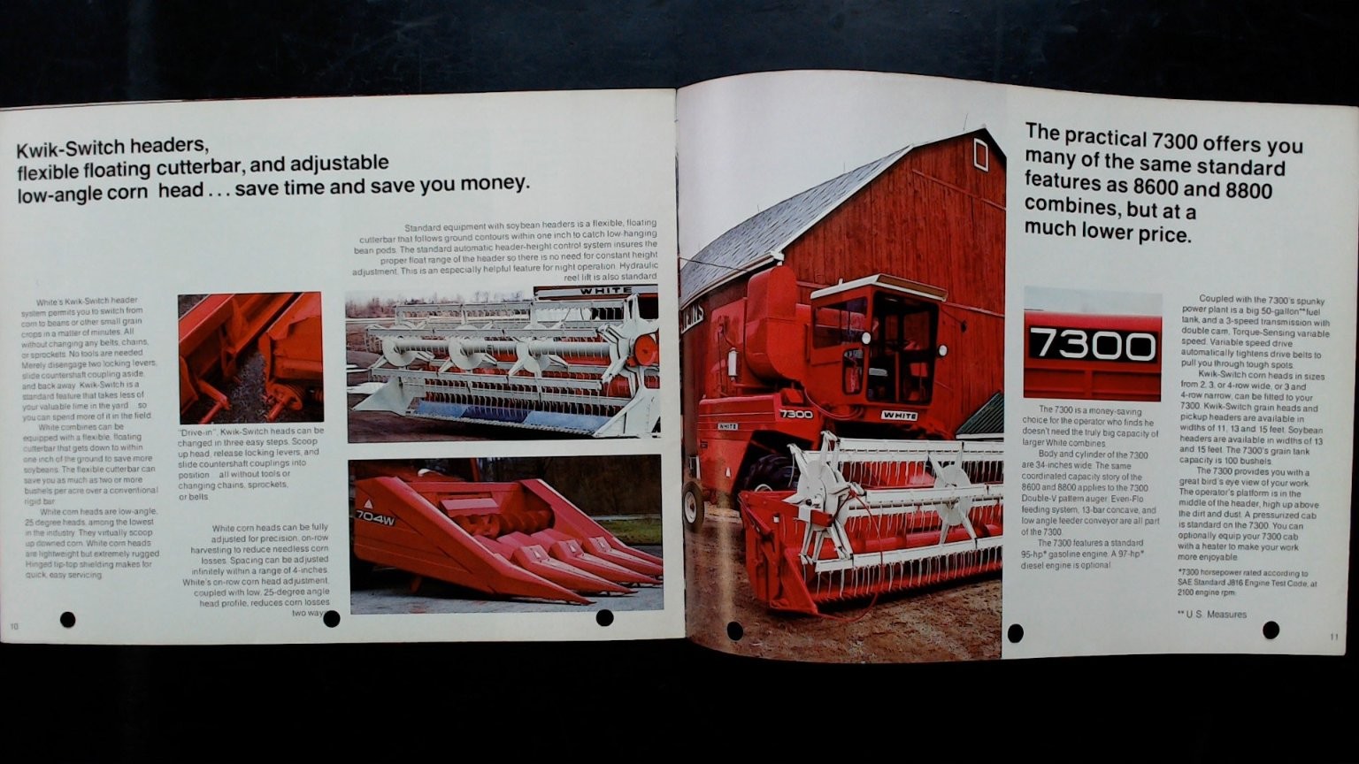 White 7300-8600-8800 Combines Brochure Agriculture Vintage Farm Equipment
