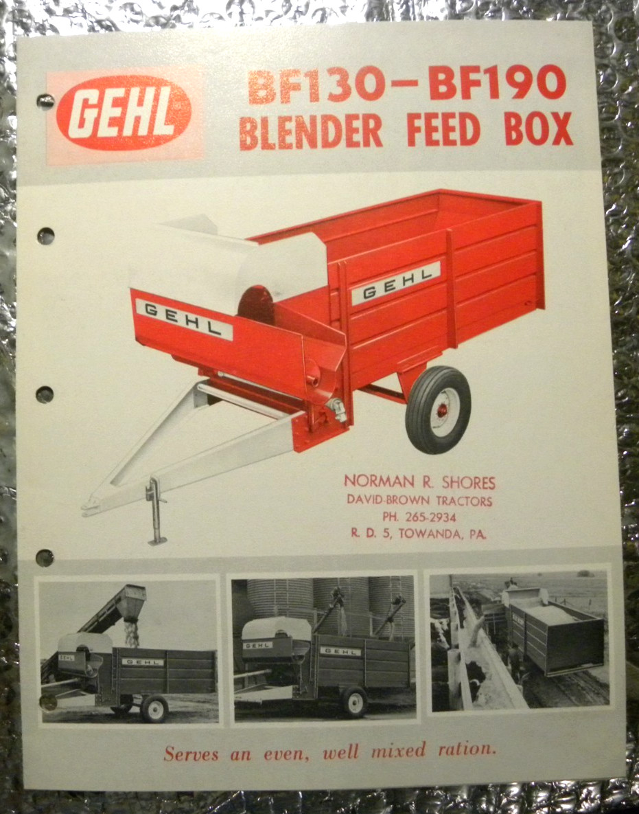 Vintage Factory GEHL Dealer&rsquo;s Brochure Blender Feed Box BF130-BF190