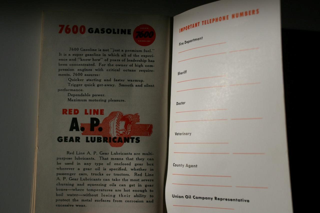 Tractor Farm Advertising 1948 UNION OIL CO. Record Book Pocket Triton 76