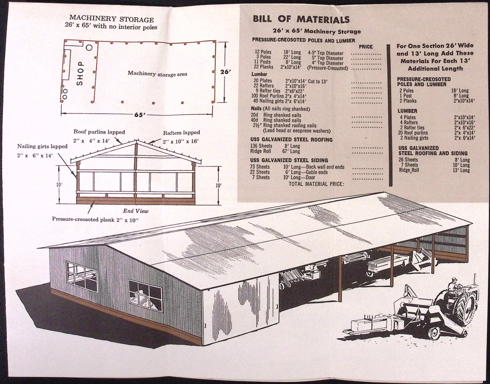 Pole Buildings for Machinery Storage & Other Uses USS Galvanized Steel Brochure