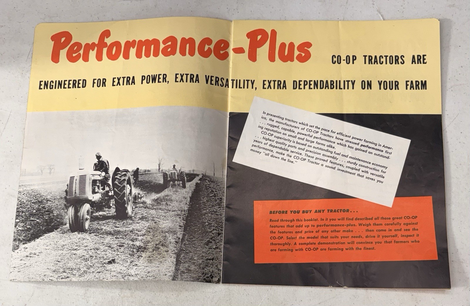 Original 1950&rsquo;s Coop Tractors Advertising Sales Catalog