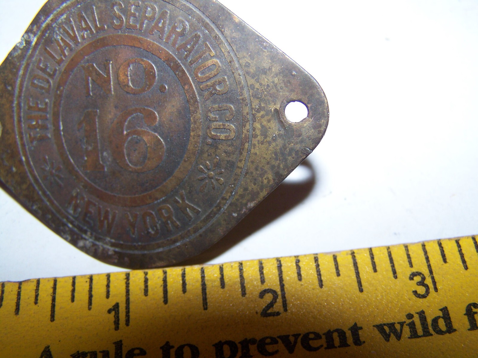 Vintage Dairy Farm Delaval Separator Co. No. 16 De Laval Cream Separator Plate