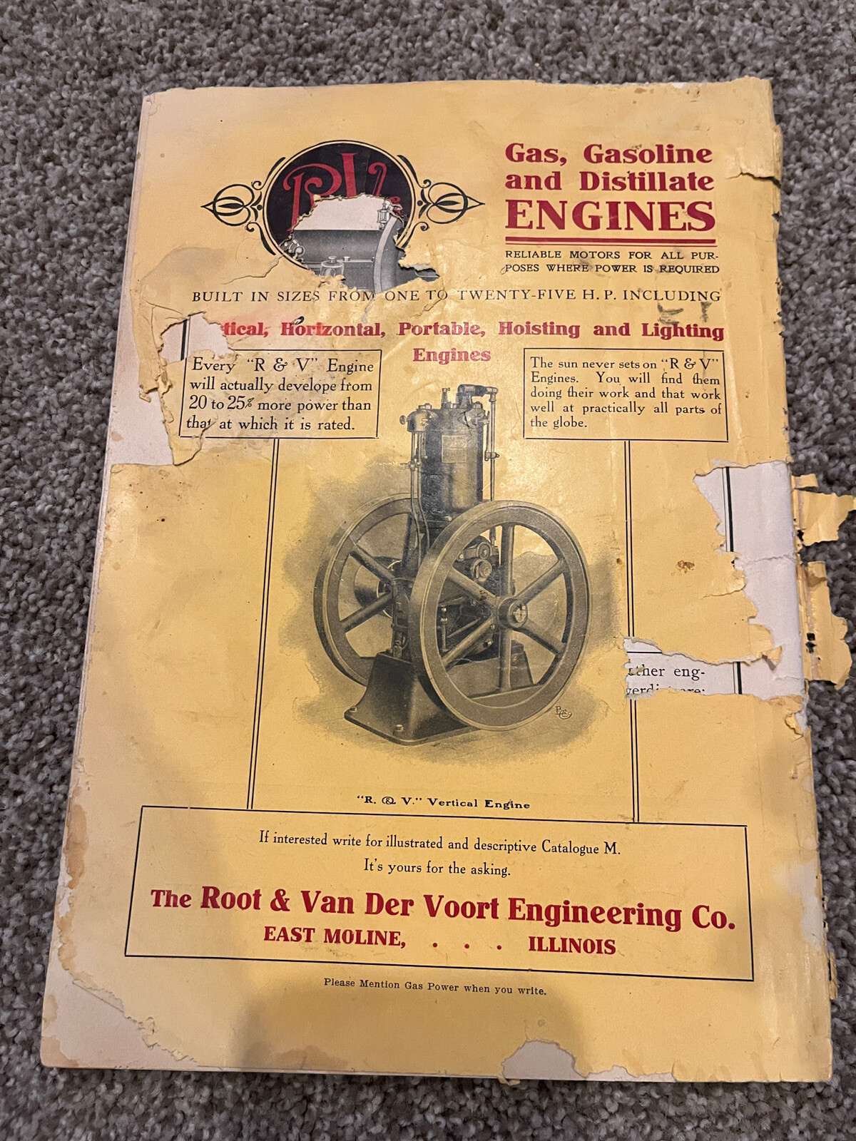 May 1905 GASPOWER Magazine Farm Advertising St Joseph, MI Hit & Miss Engines