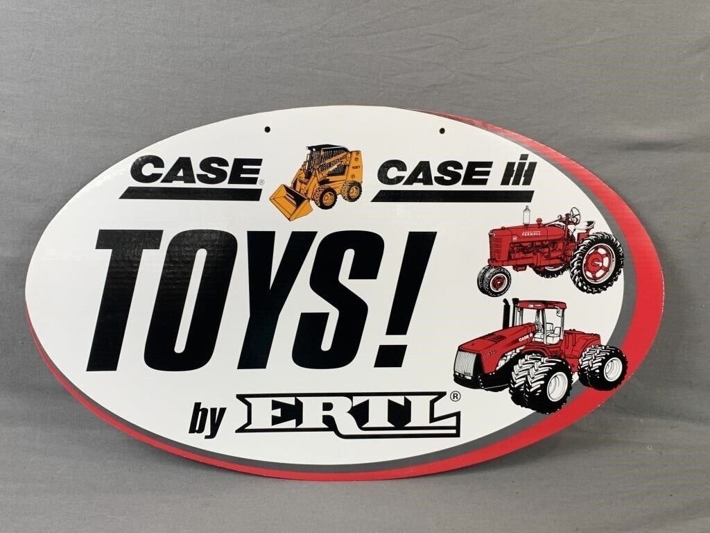 Case TOYS! by ERLT Sign Double sided Oval 29.5&Prime; x 17.75&Prime; cardboard VG condition