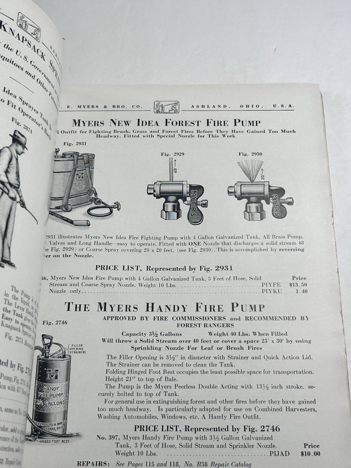FE Myers Bro Catalog Pumps Water Systems 1938 Ashland Ohio