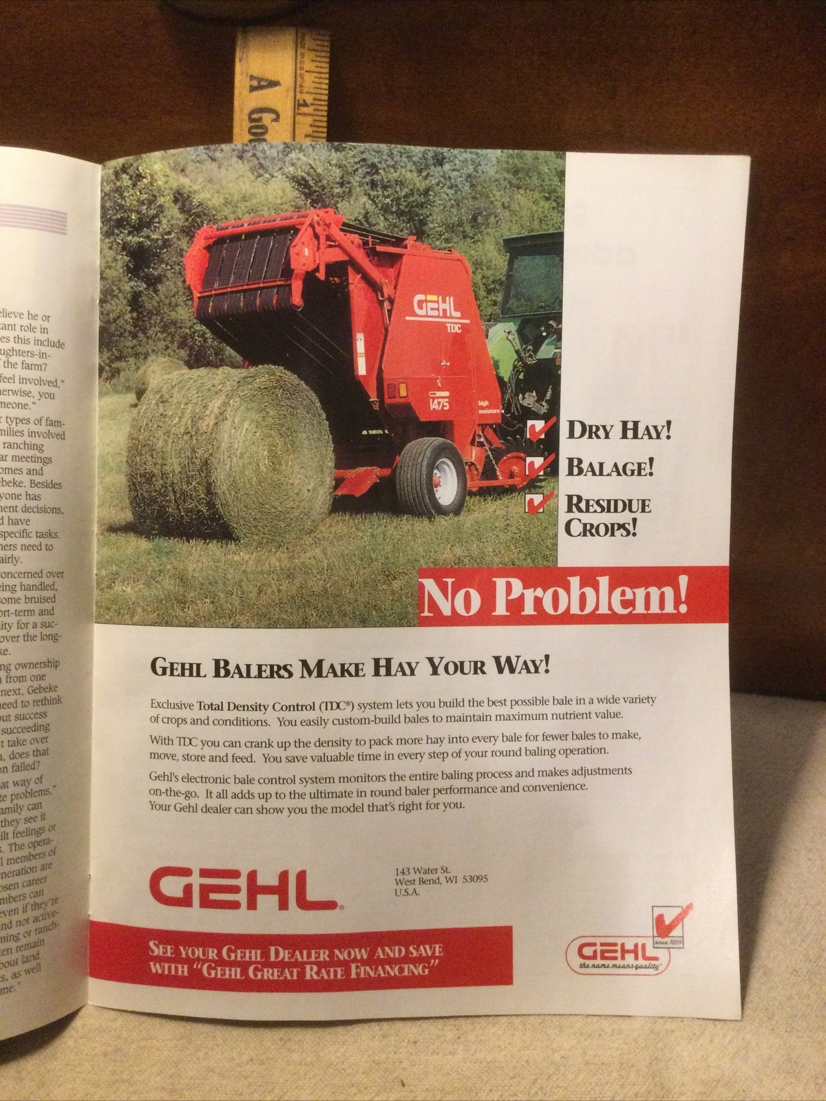 Original OEM Gehl Good Ideas Vol. 13 No. 3 Magazine Brochure Book Pamphlet