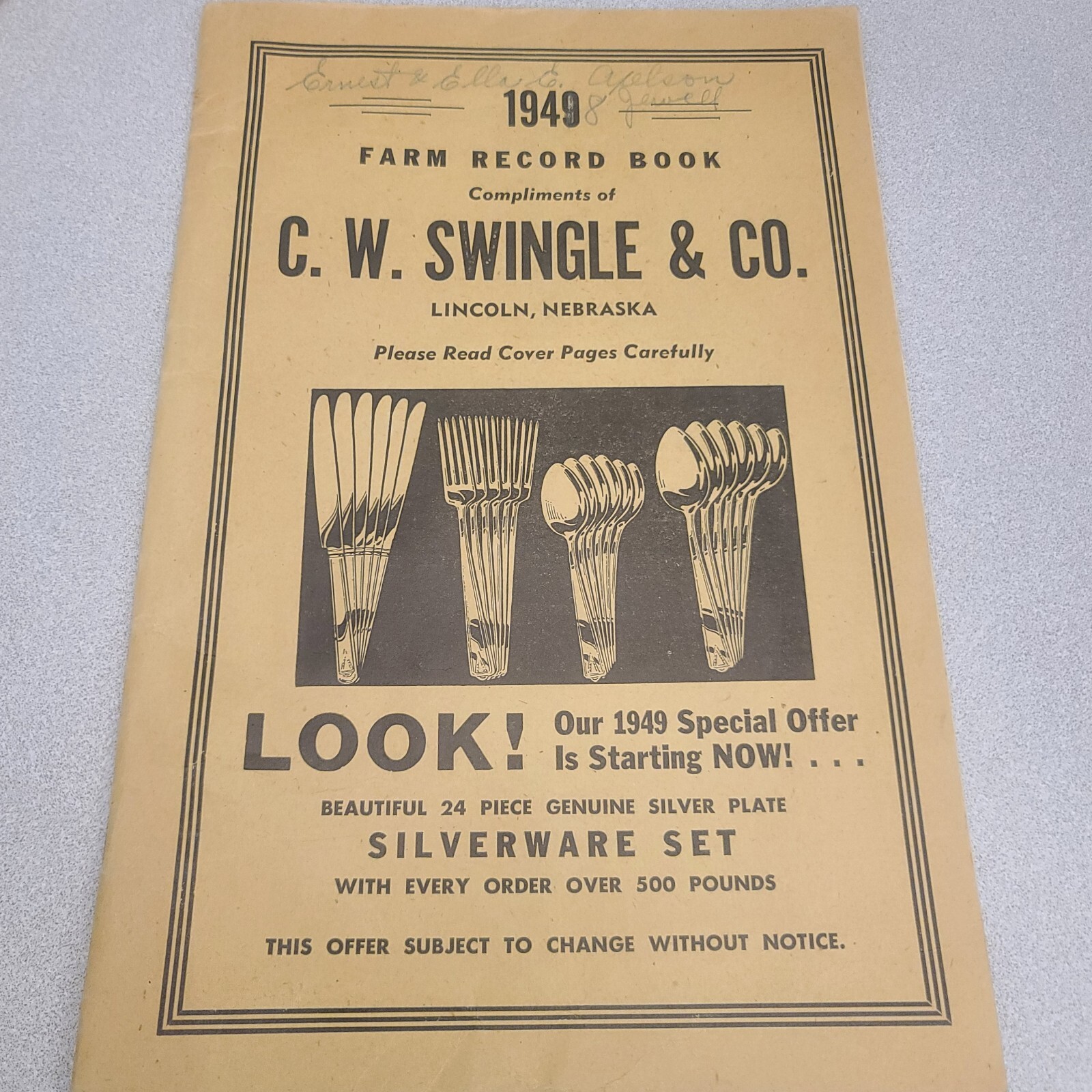 Vtg 1940s Lincoln Nebraska RENDERING CO FARM RECORD BOOKS Advertising Lot 3