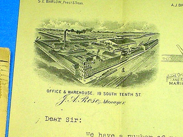 ANTIQUE 1908 HUBER MFG CO. TRACTORS THRESHERS LETTERHEAD LETTER W/COVER & REPLY