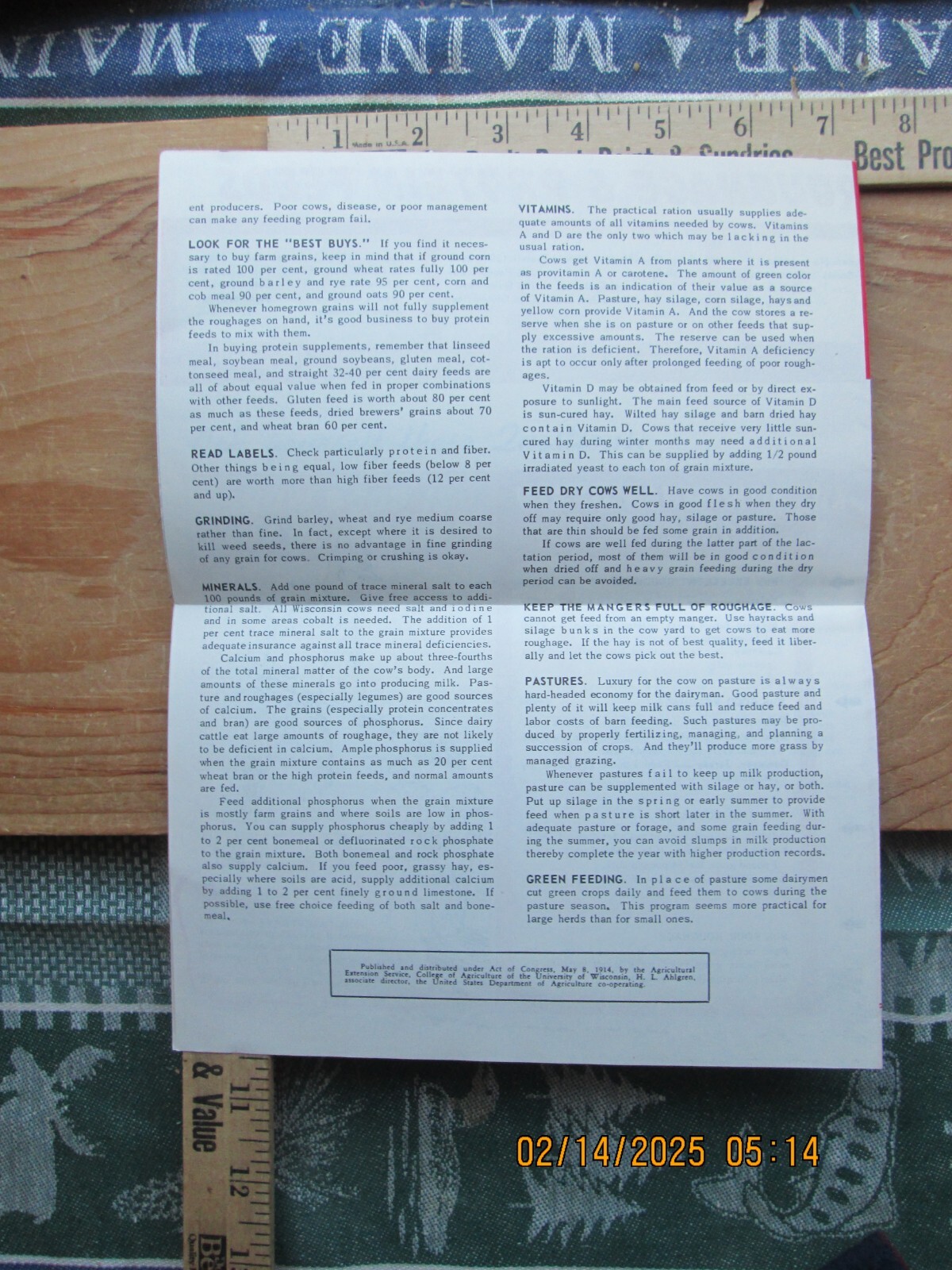 feeding the dairy herd special circular 39 extension Service Mar 1955