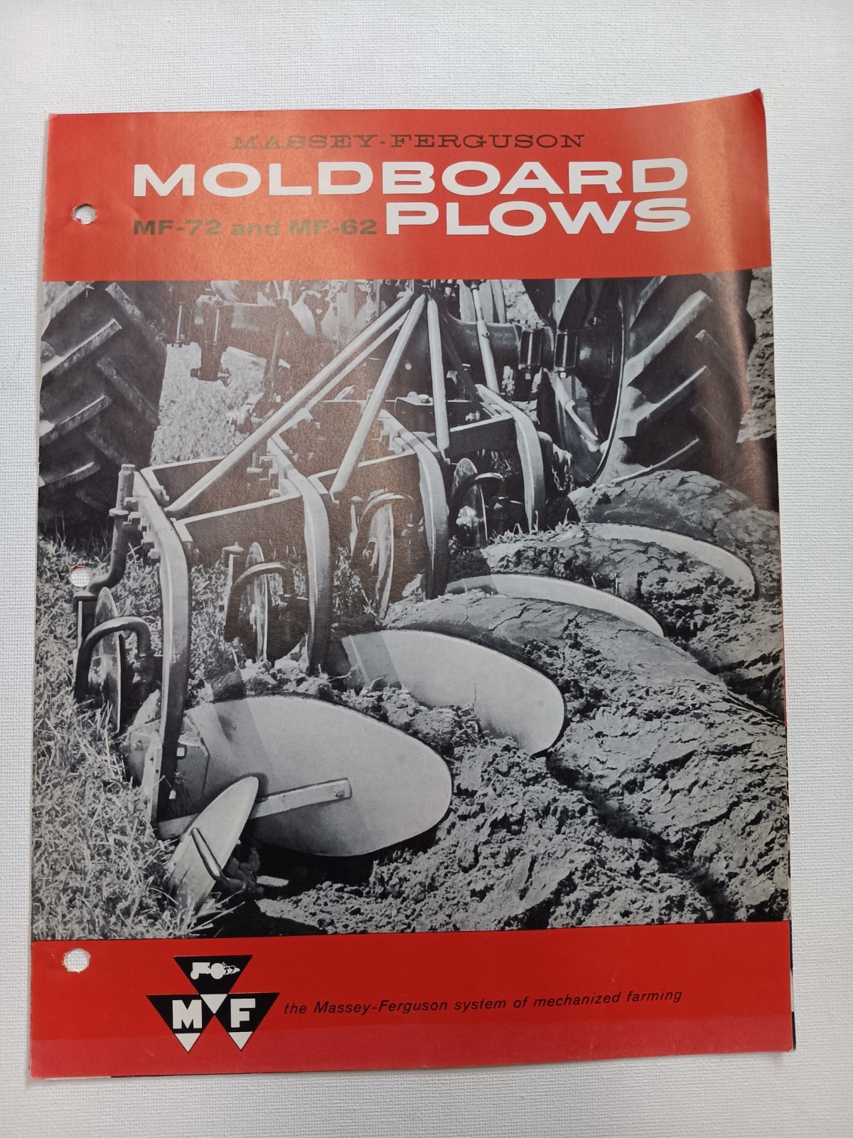 Vintage Massey Ferguson MF 72 & 62 Moldboard Plows Foldout Dealer Brochure AD