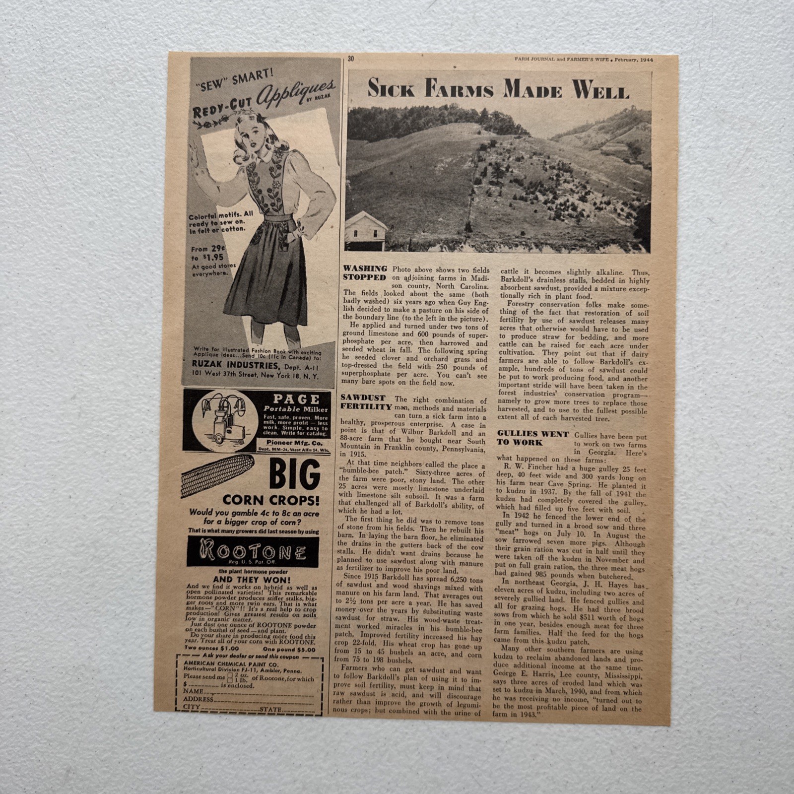 Oliver Farm Equip Corporation Plow Master Grow More In ‘44 Advertisement