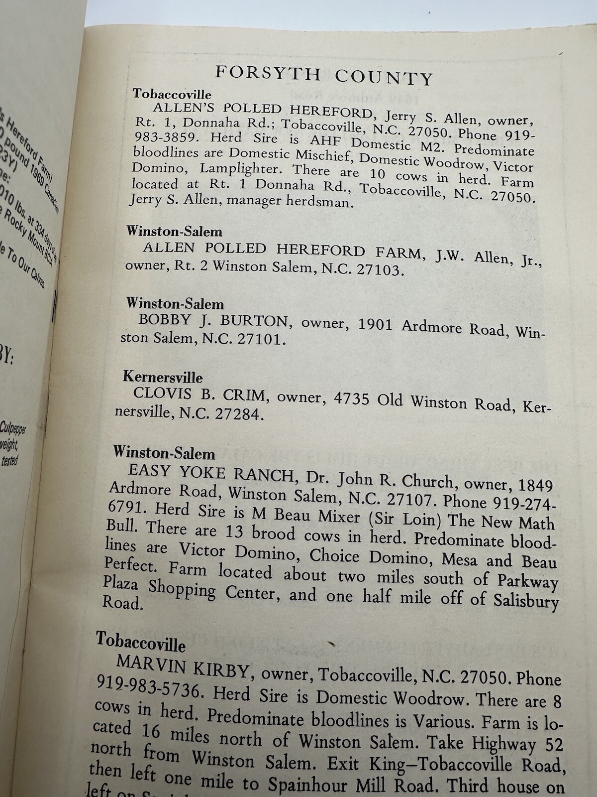 NC Breeder’s Directory Polled Hereford Association Cattle Catalog North Carolina