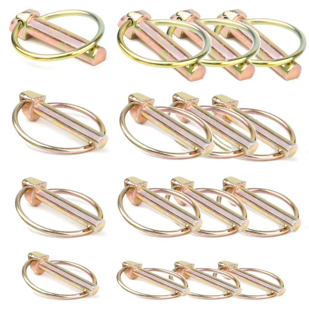 6 PCS 7/16 Lynch Pin Assortment Kit Linch Pin with Ring Heavy Duty Lynch Pin for