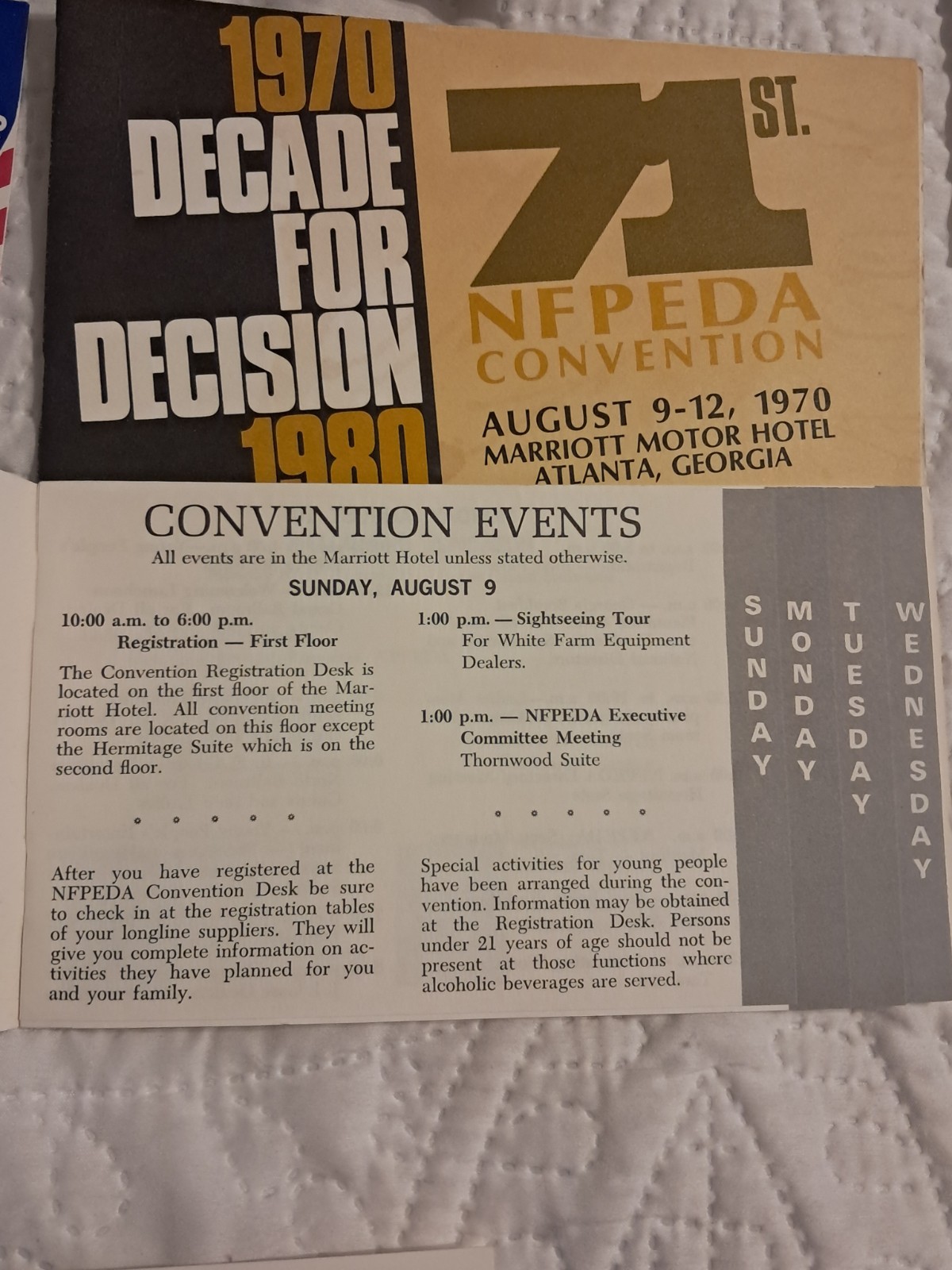 1970 National Farm & Power Equipment Dealers Association Convention Atlanta Ga.s