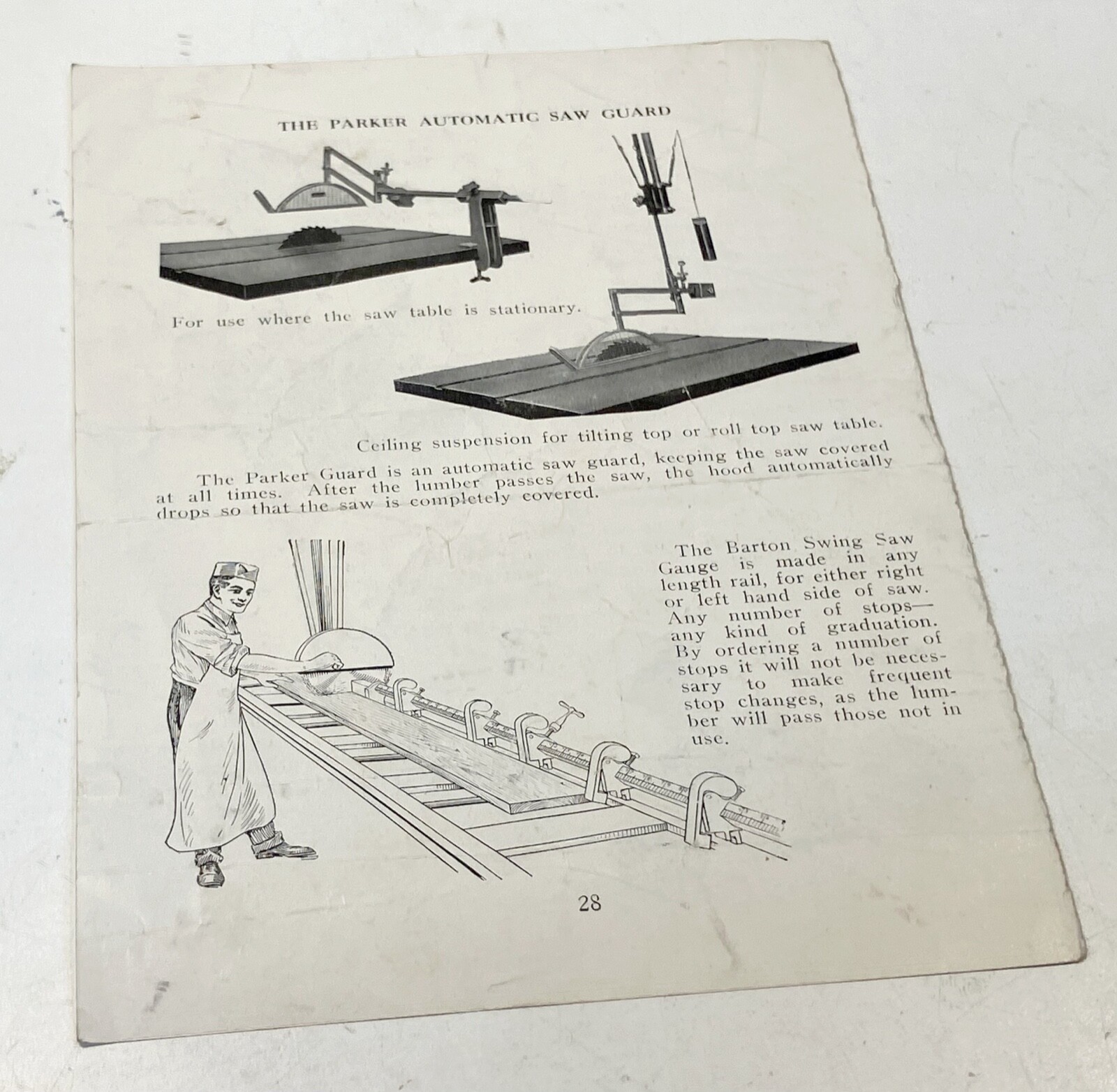 Antique paper flyer Ajax automatic knife grinder advertising Parker saW GUARD