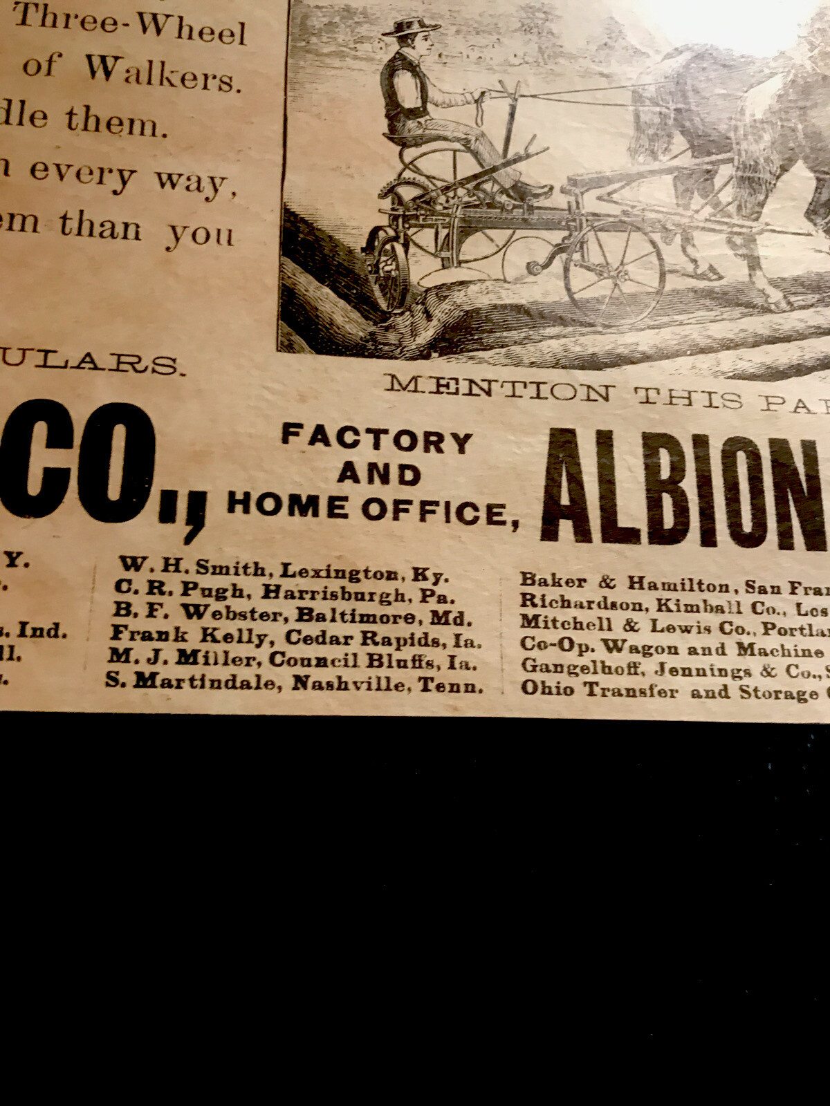 1889 Gale Plow Implement Farm Advertising – Albion – Michigan