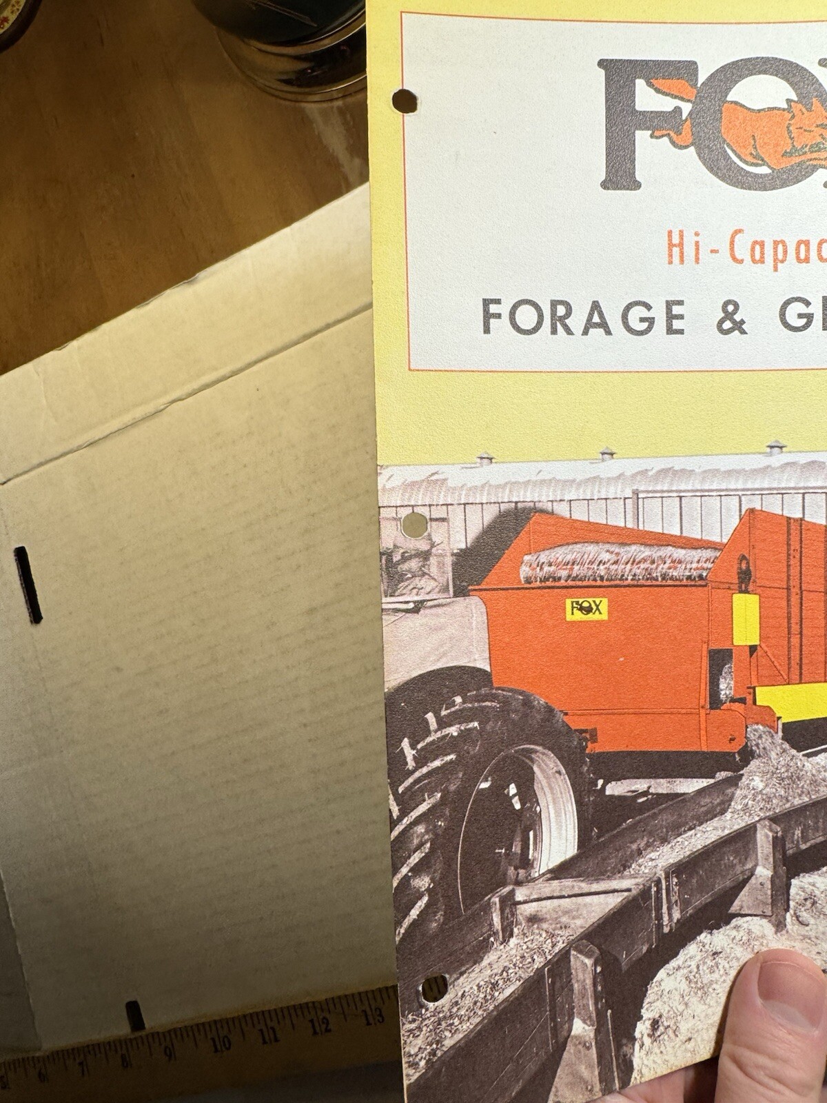 Vintage Fox Hi-Capacity Forage & Grain Box Brochure Appleton Wisconsin