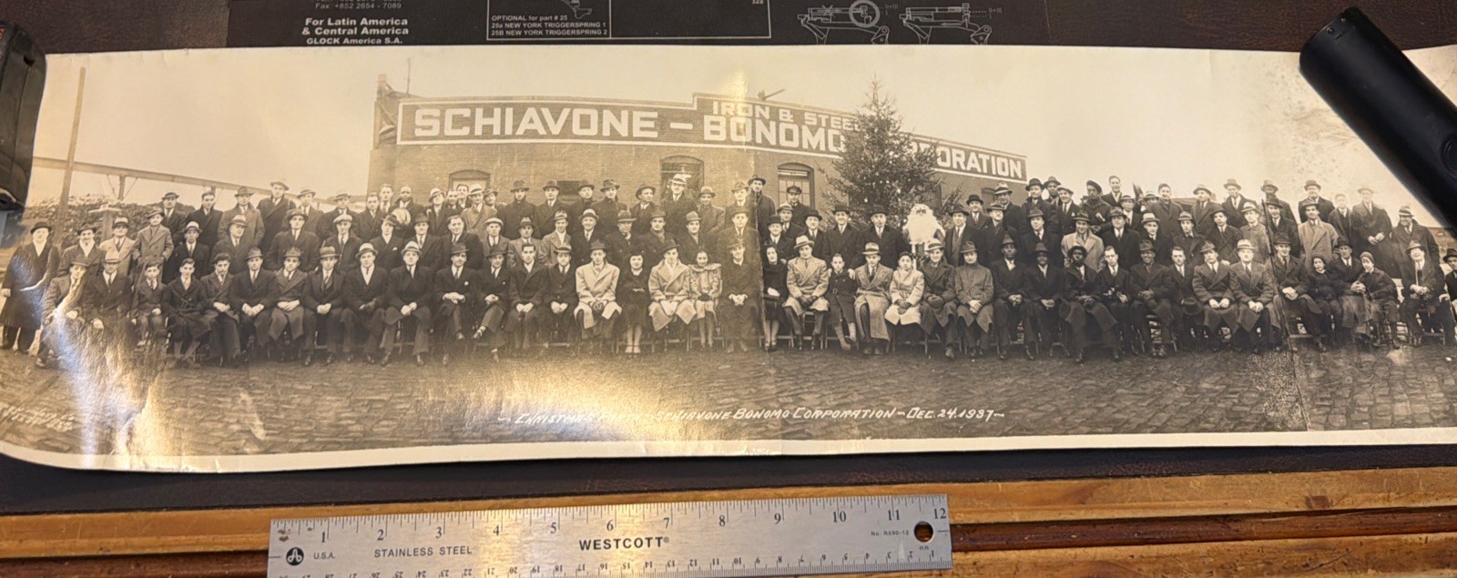 1937 Jersey City NJ Schiavone-Bonomo Corporation Christmas Party Photo