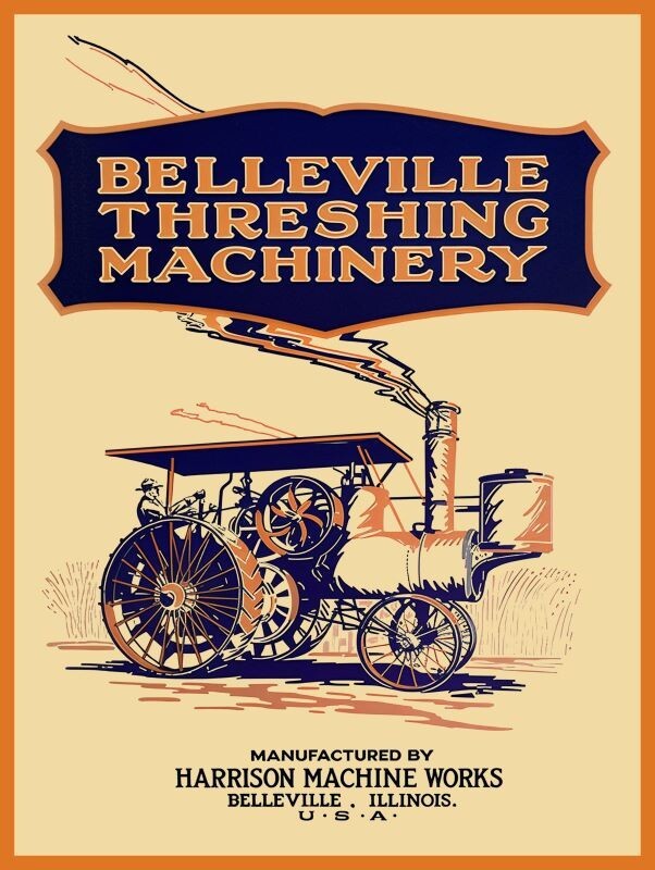 Belleville Threshing Machinery, Illinois NEW METAL SIGN: 9 x 12&Prime; Free Shipping