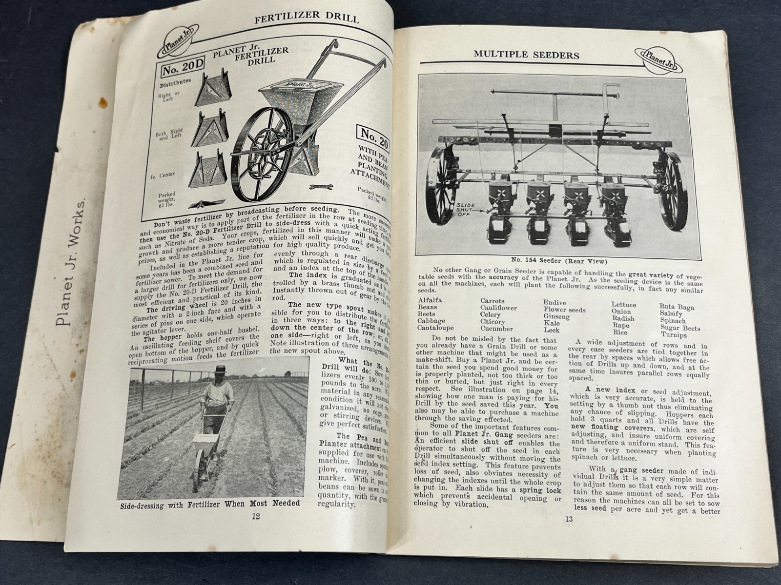 Planet Jr Farm and Garden Tools #51 Catalog 1920s Cultivators Equipment + Insert