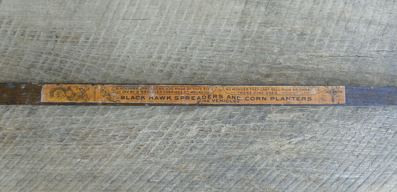 Antique Black Hawk Spreaders and Corn Planter Salesman Oak Wood Sample