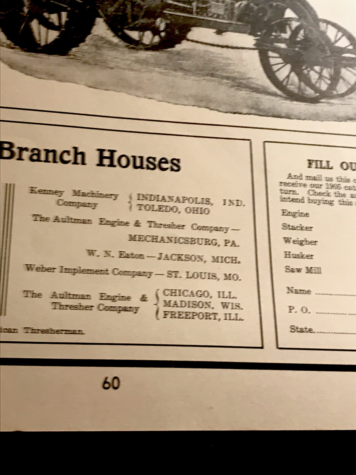 1905 Aultman Engine & Thresher Farm Implements Advertising – Canton – Ohio
