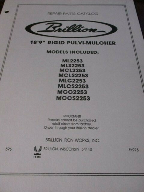 Brillion Model 2253, 18&rsquo;9&Prime; Rigid Pulvi-Mulcher Parts Catalog
