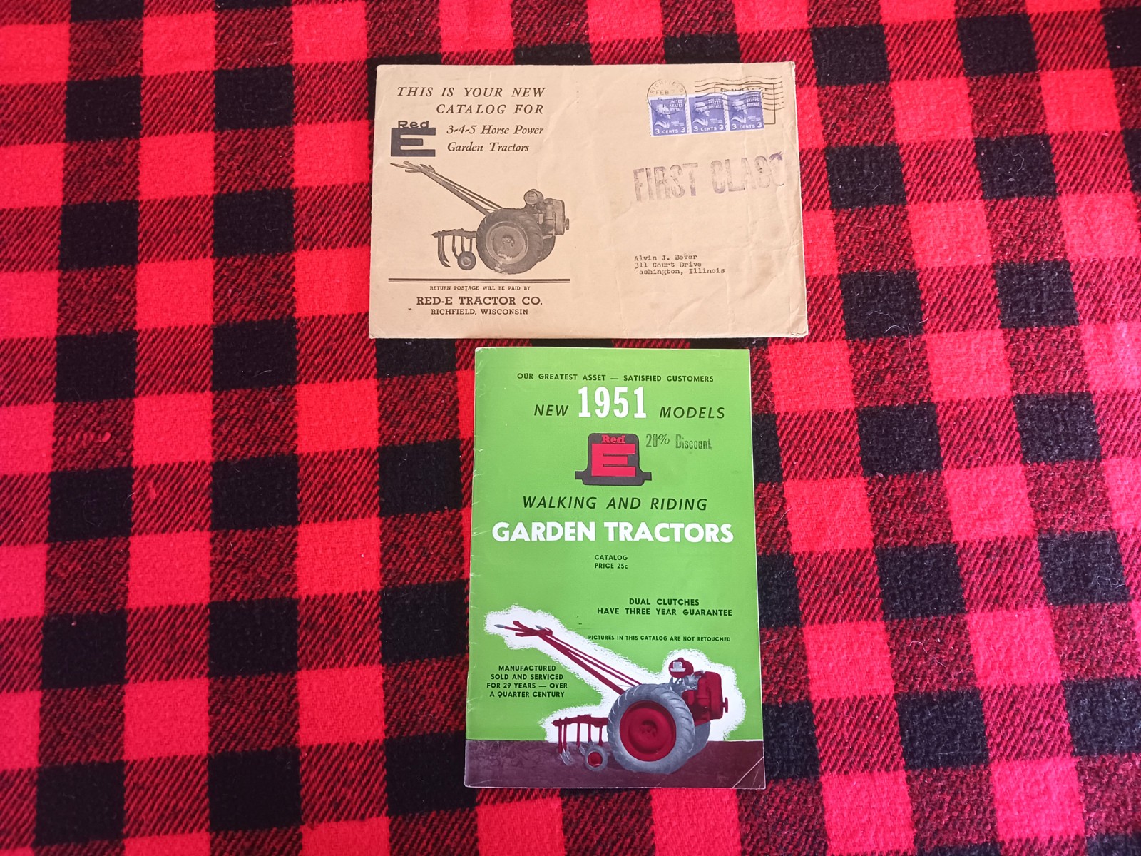 1951 Red-E Garden Riding Tractor Catalog Farm Cultivator Page Brochure