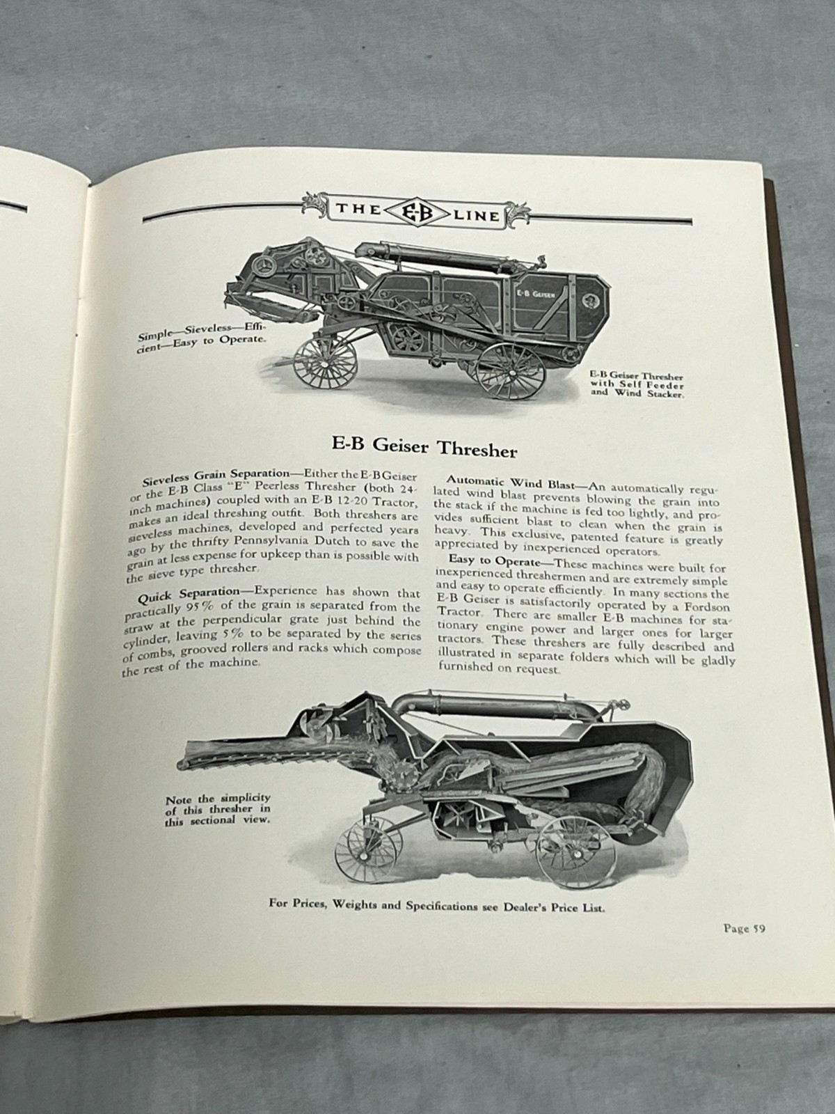 1920s E-B Emerson Brantingham Tractor DEALERS Catalog Brochure hit miss Engine